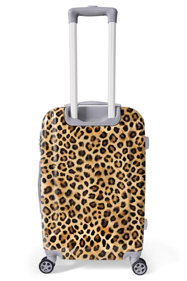 Yaygan Coral High Leopar Desenli Valiz NO2 Set 16843