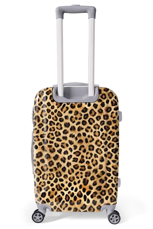 Yaygan Coral High Leopar Desenli Valiz NO2 Set 16843