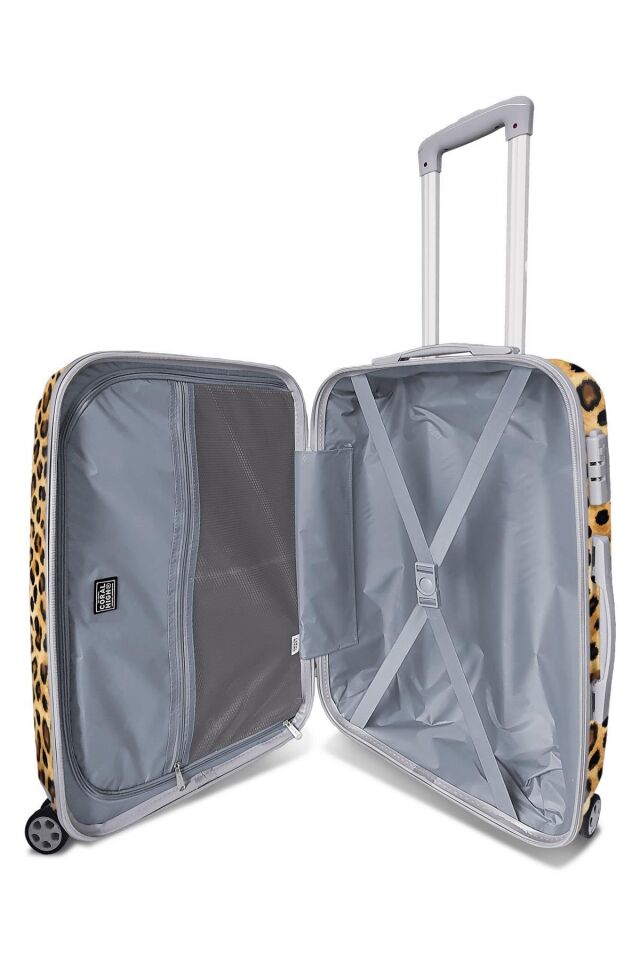 Yaygan Coral High Leopar Desenli Valiz NO2 Set 16843