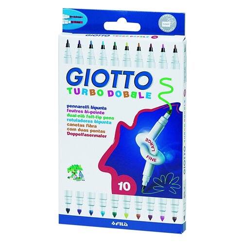Giotto Turbo Dobble Keçeli Boya Askılı Paket 10 Lu Çift Uçlu