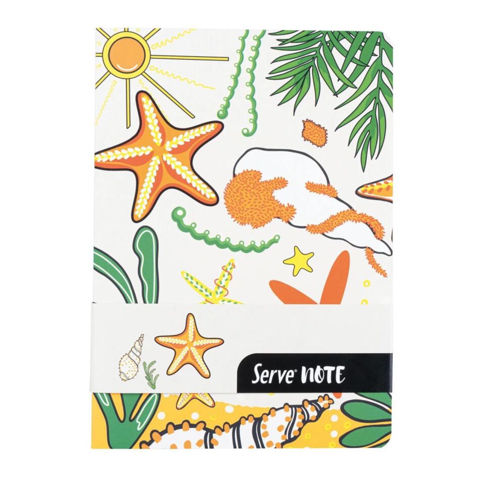 Serve Note Defter Seti Desenli Hardal Sarı Kutulu