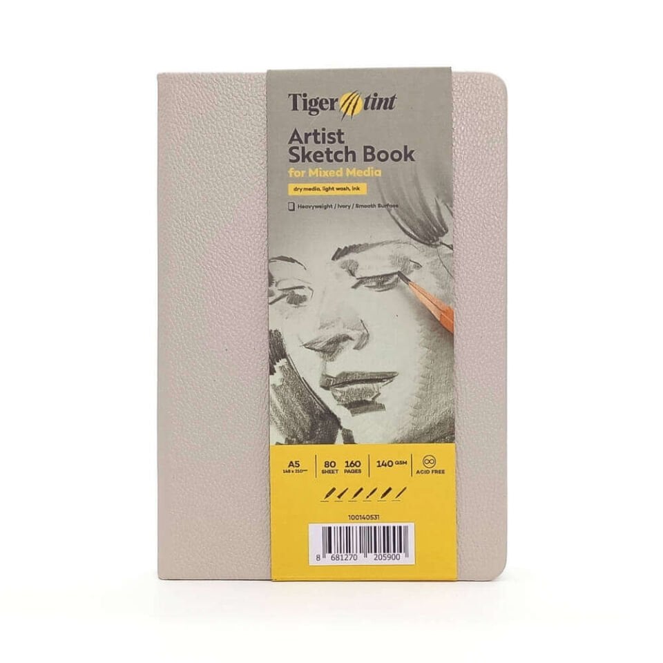 Güven Art Tigertint Eskiz Defteri Sert Kapak 140 Gr A5 80 Yaprak Bej 100140531