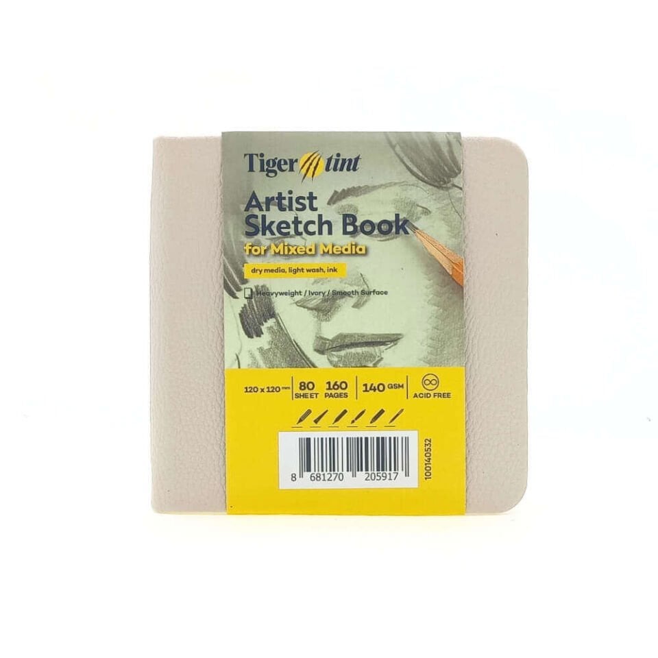 Güven Art Tigertint Eskiz Defteri Sert Kapak 140 Gr 12x12 Cm 80 Yaprak Bej 100140532