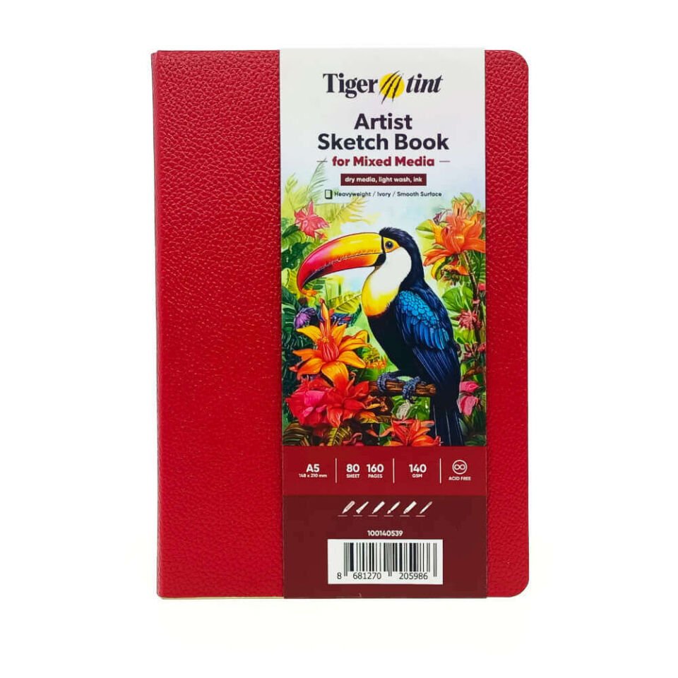 Güven Art Tigertint Soft Kapak Defter A5 140 Gr 80 Yaprak Koyu Kırmızı 100140539