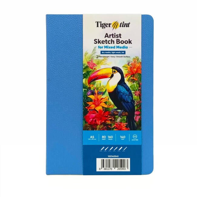 Güven Art Tigertint Soft Kapak Defter A5 140 Gr 80 Yaprak Gök Mavi 100140540