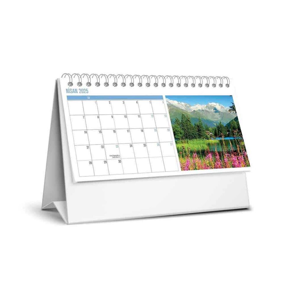 Keskin 2025-MTK-823 Karton Üçgen Masa Takvimi Manzara