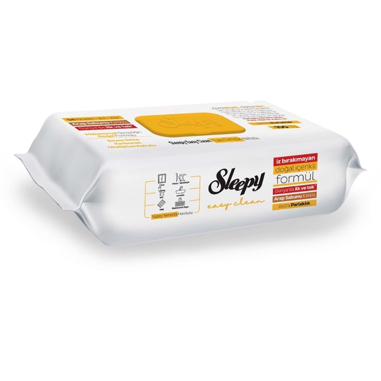 Sleepy Easy Clean Yüzey Temizlik Havlusu 100 Lü Arap Sabunu Katkılı Turuncu