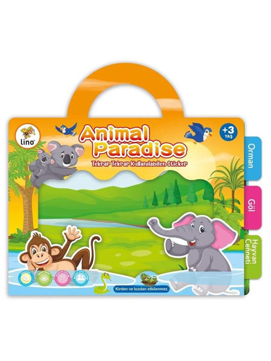 Lino Tekrar Tekrar Kullanılabilen Sticker Anımal Paradise    