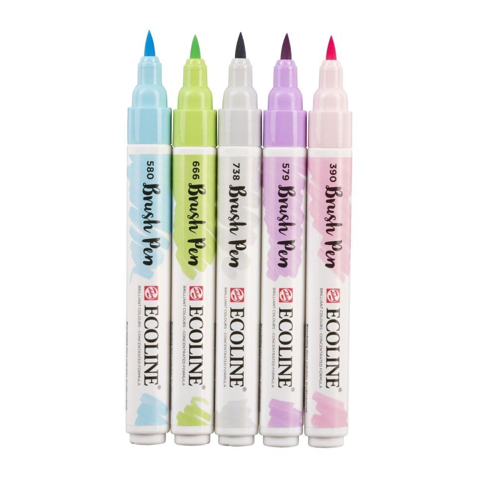 Ecoline Fırça Uçlu Kalem 5 Li Set Pastel Tonları