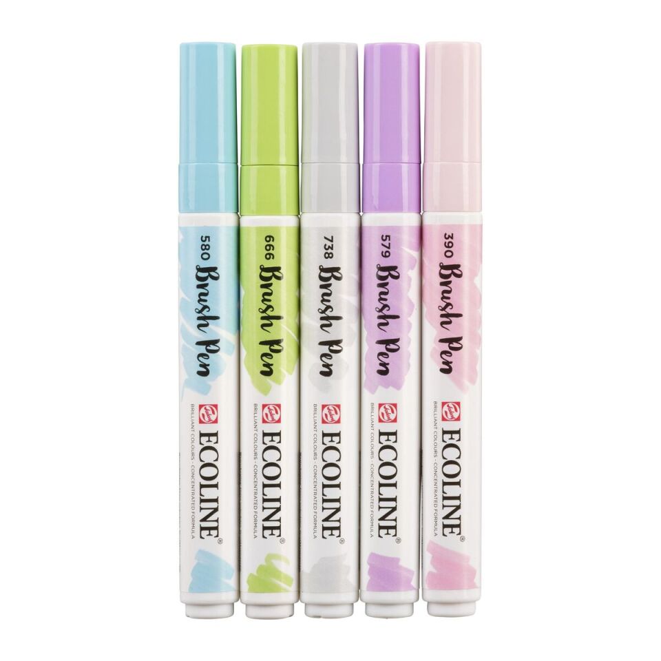 Ecoline Fırça Uçlu Kalem 5 Li Set Pastel Tonları