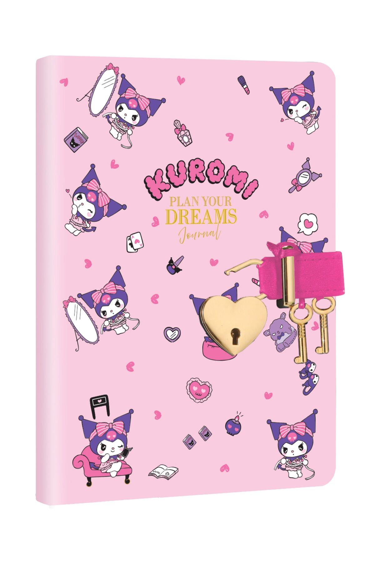 Victorias Journals Kuromi Hush Hush Kilitli Defter Kutulu 80 Gr 160 Yaprak Çizgili