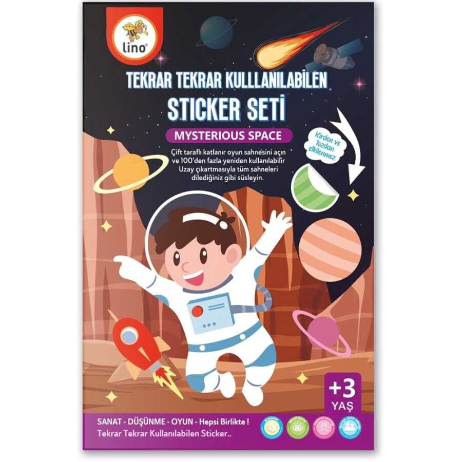 Lino Tekrar Tekrar Kullanılabilen Sticker Seti Space    