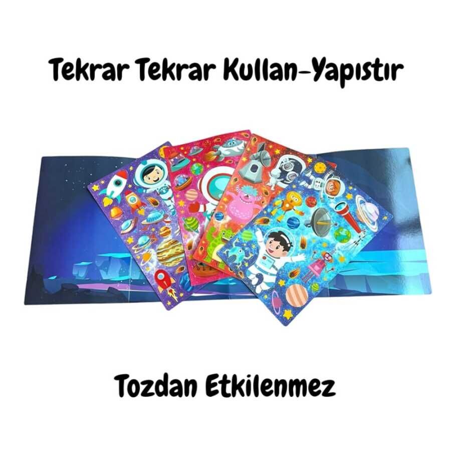Lino Tekrar Tekrar Kullanılabilen Sticker Seti Space    