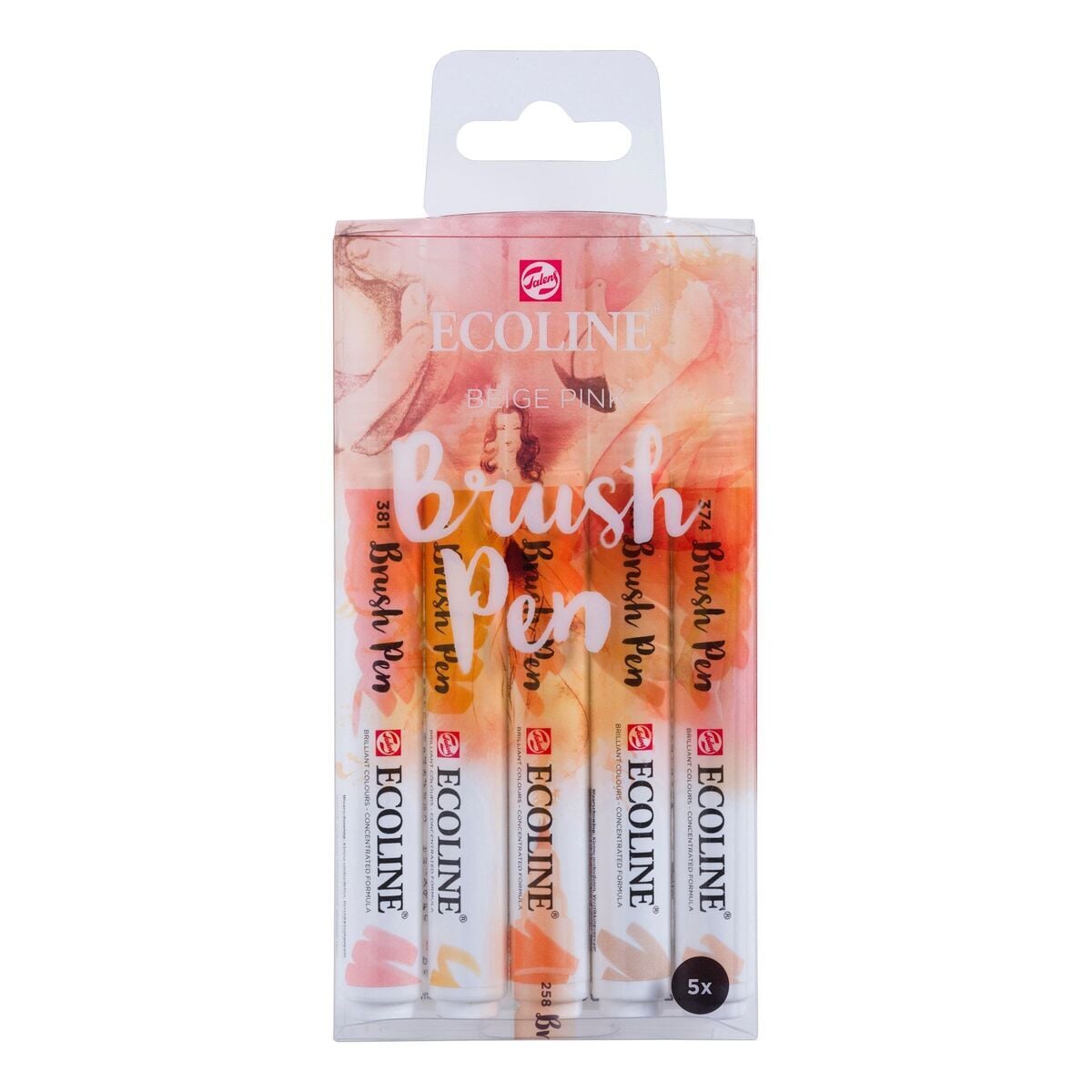 Ecoline Fırça Uçlu Kalem 5 Li Set Pembe Tonları