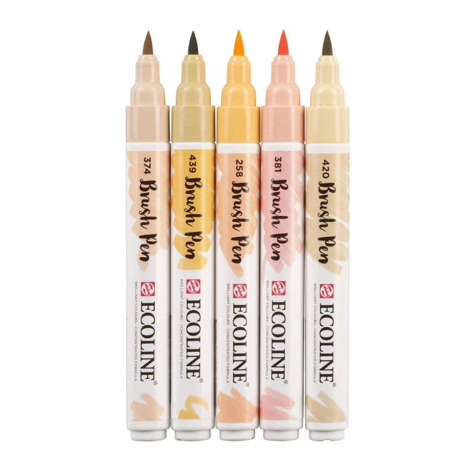 Ecoline Fırça Uçlu Kalem 5 Li Set Pembe Tonları