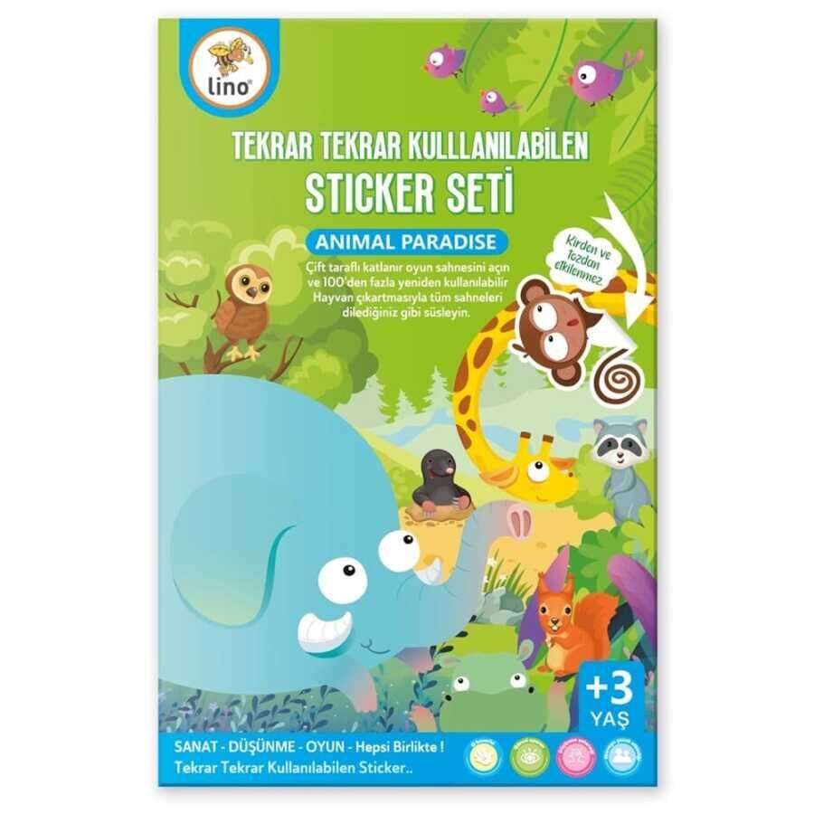 Lino Tekrar Tekrar Kullanılabilen Sticker Seti Animal    