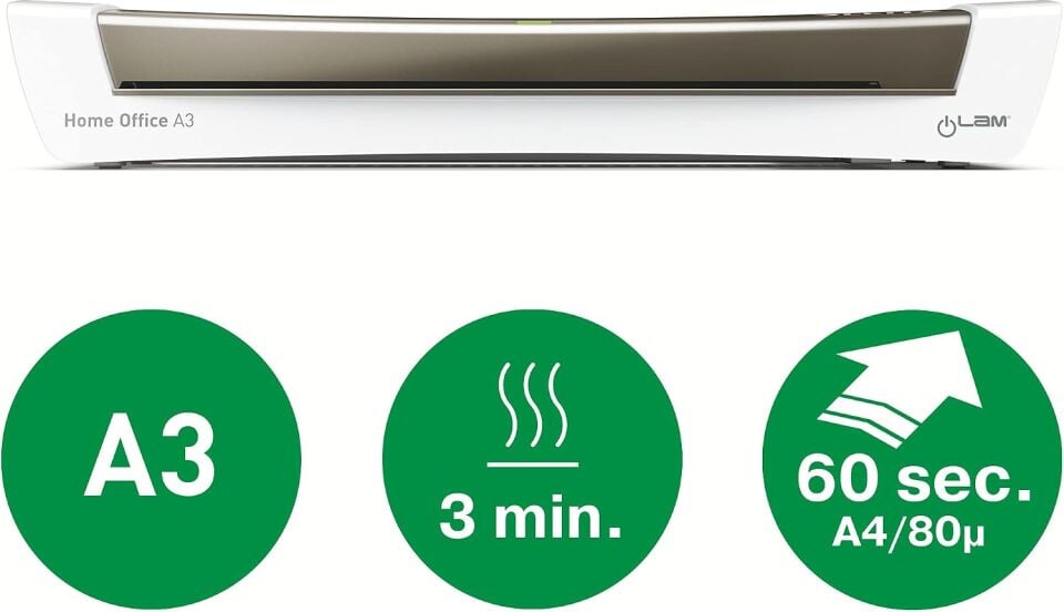 Leitz Laminasyon Makinası A3 Ilam Home L-7440 Gri