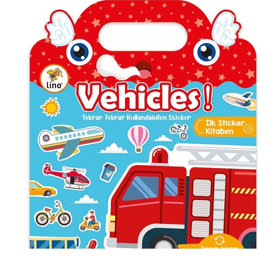 Lino Tekrar Tekrar Kullanılabilen İlk Sticker Kitabım Vehicles    