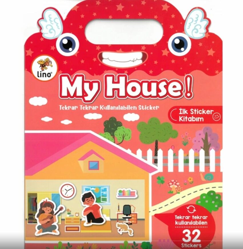Lino Tekrar Tekrar Kullanılabilen İlk Sticker Kitabım My House    