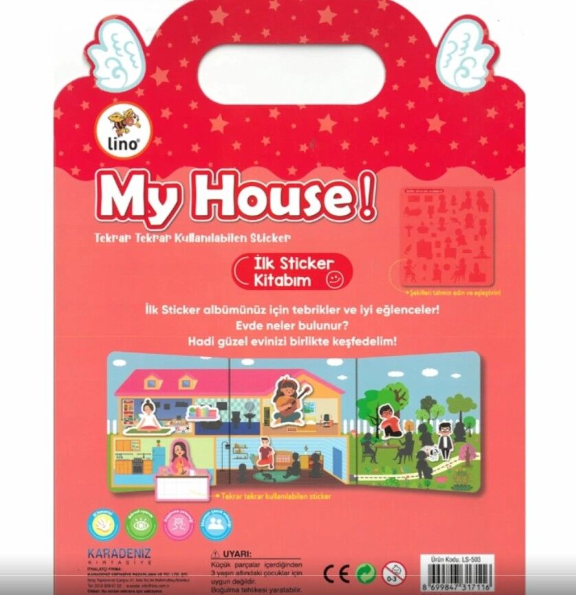 Lino Tekrar Tekrar Kullanılabilen İlk Sticker Kitabım My House    