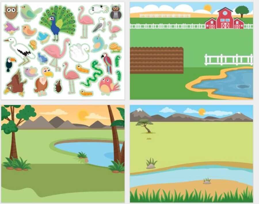 Lino Tekrar Tekrar Kullanabilen Sticker Pad Hayvanlar