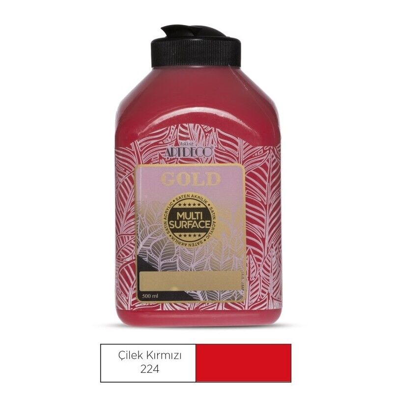 Artdeco Gold Multi-Surface Akrilik Boya 500 Ml Çilek Kırmızı 224