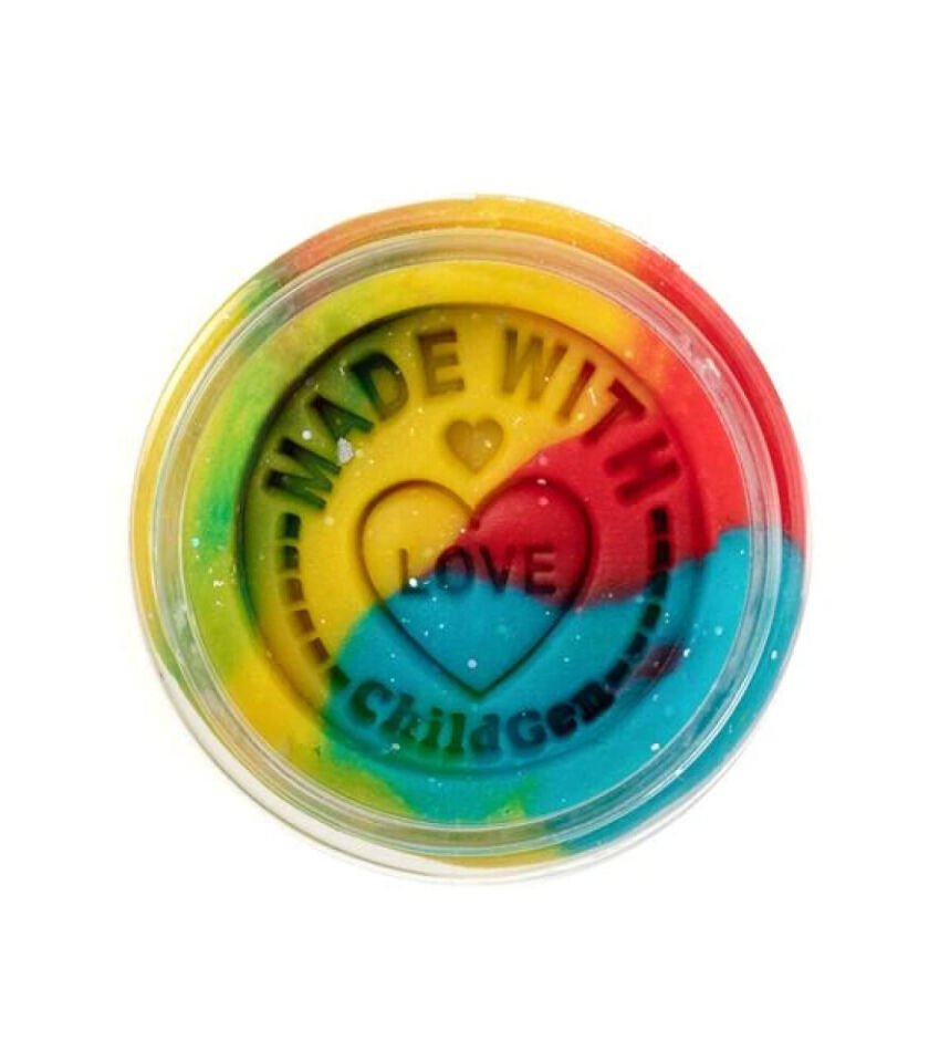 Gen Oyuncak Kavanoz Hamur 125 Gr Mermer Desenli Işıltılı Gökkuşağı