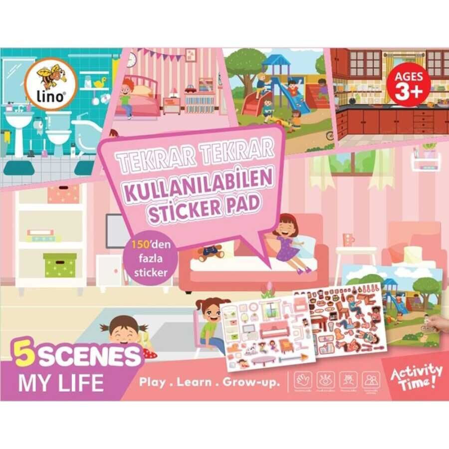 Lino Tekrar Tekrar Kullanabilen Sticker Pad Günlük Hayat