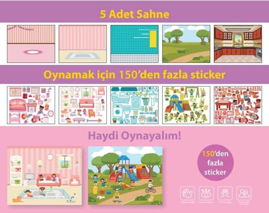 Lino Tekrar Tekrar Kullanabilen Sticker Pad Günlük Hayat