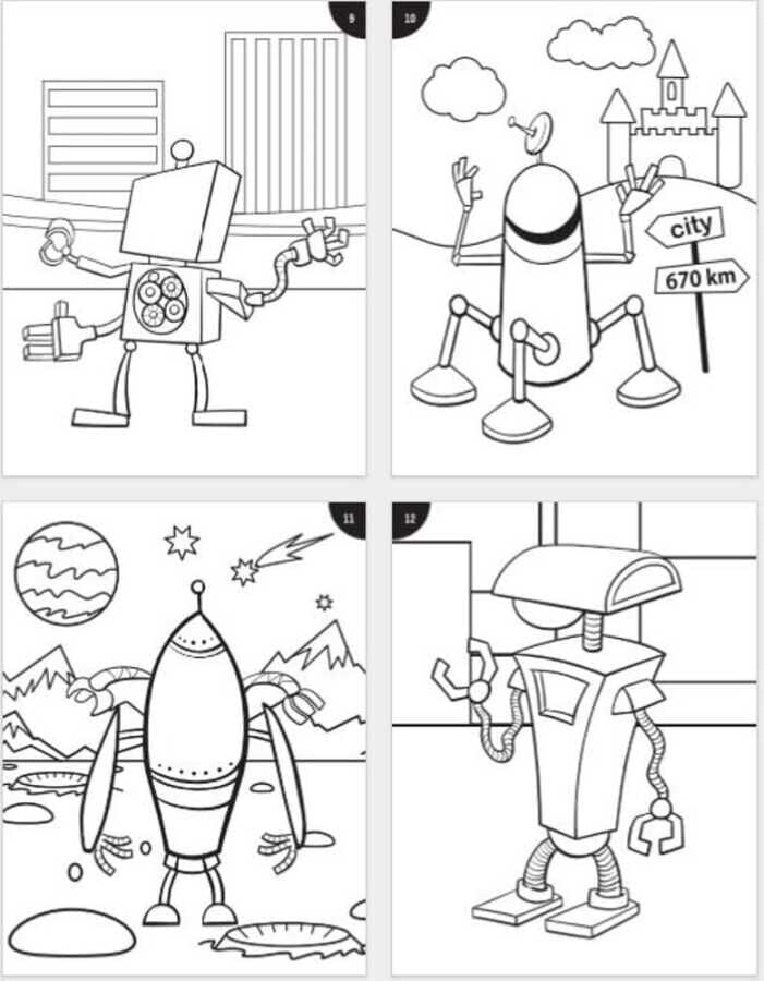 Lino Funny Faces Stickerlı Boyama Kitabı Robotlar