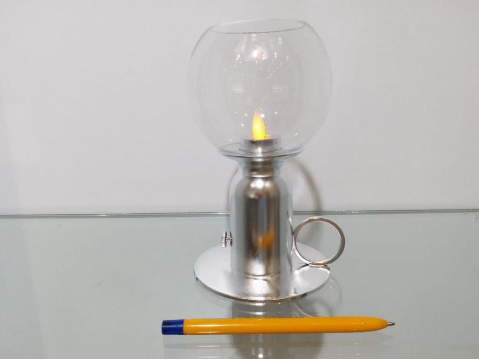 Espa Qrk-4180 Dekoratif Işıklı Tutmalı Gümüş Fanus