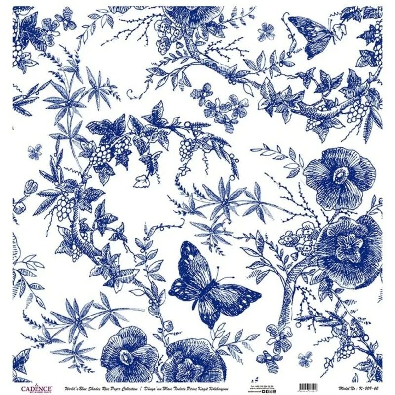 Cadence Dünyanın Mavi Tonları Pirinç Koleksiyon Beyaz Zemin K-009 30x30