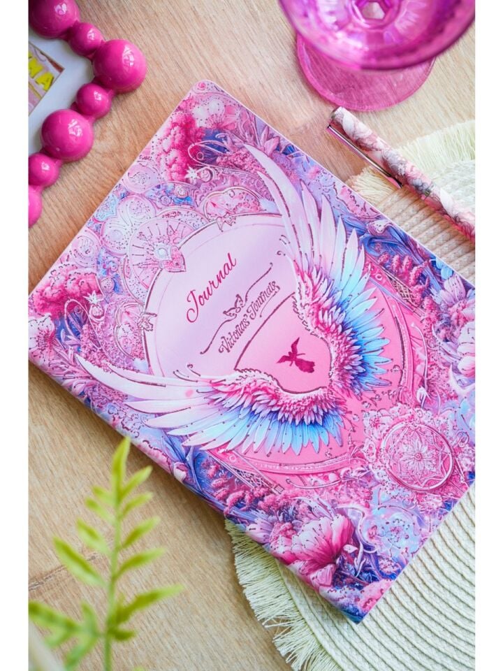 Victorias Journals Smyth Art Esnek Kapak Vegan Deri Defter A5 192 Sayfa 80 Gr Ivory Pembe