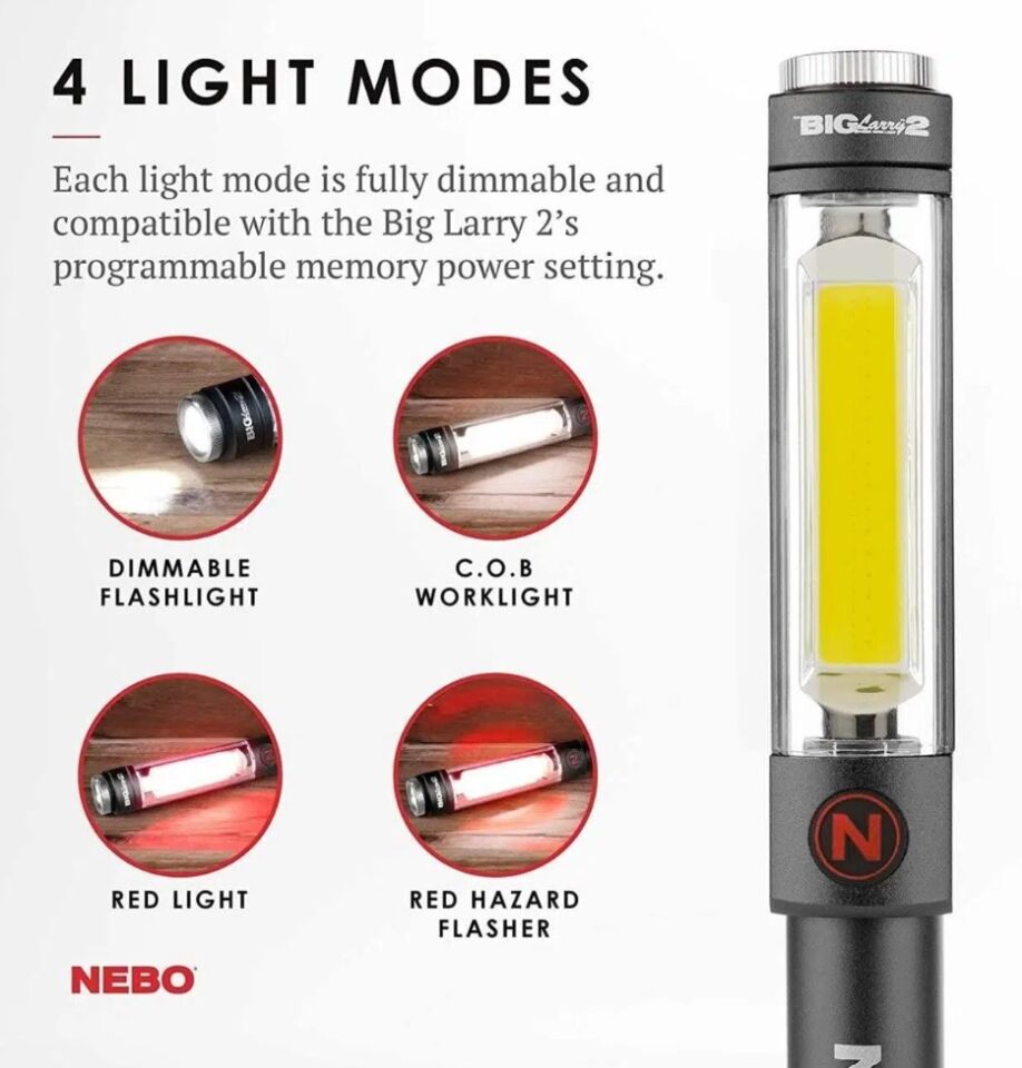 True Utility Nebo Big Larry Fener 500 Lumen Gri