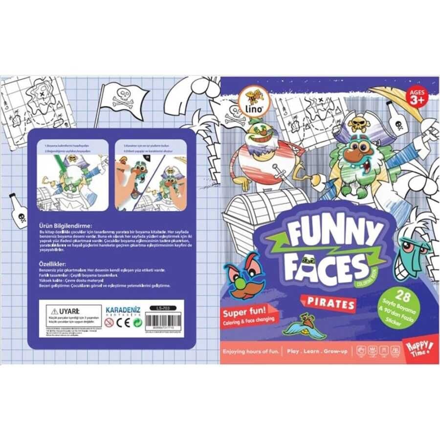 Lino Funny Faces Stickerlı Boyama Kitabı Korsanlar