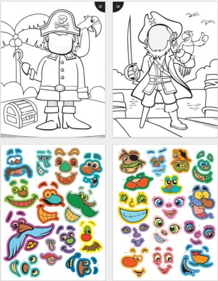 Lino Funny Faces Stickerlı Boyama Kitabı Korsanlar