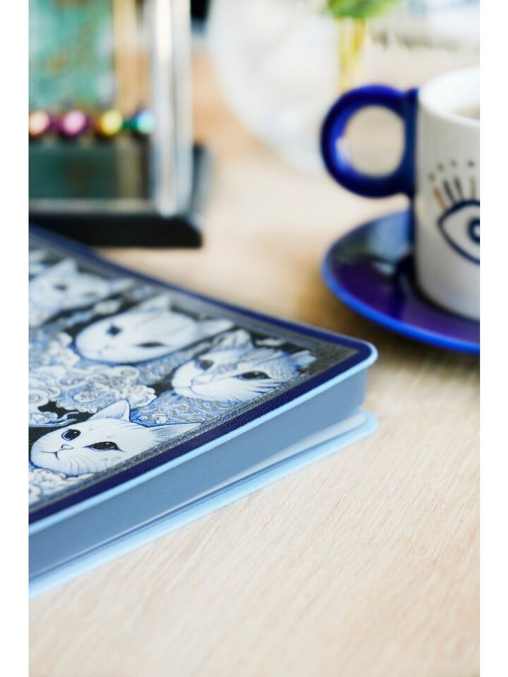 Victorias Journals Smyth Art Esnek Kapak Vegan Deri Defter A5 192 Sayfa 80 Gr Ivory Mavi