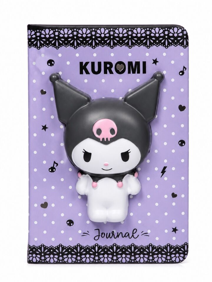 Victorias Journals Kuromi Sert Kapak Defter 13x18 Cm 128 Sayfa Ayna Tükenmez Kalem Postit