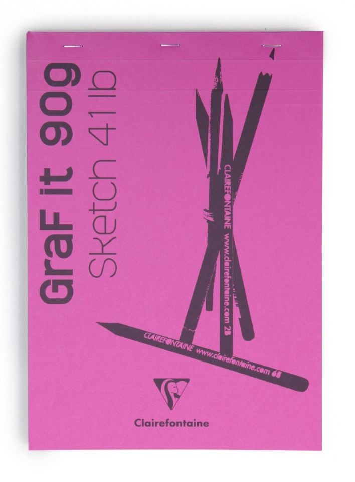 Clairefontaine Grafit Blanc Çizim Blok A4 90 Gr 80 Yp Üst Yapışkan