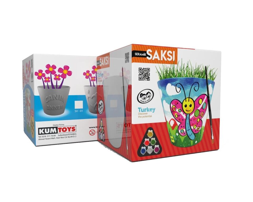 Kumtoys Seramik Saksı Sade