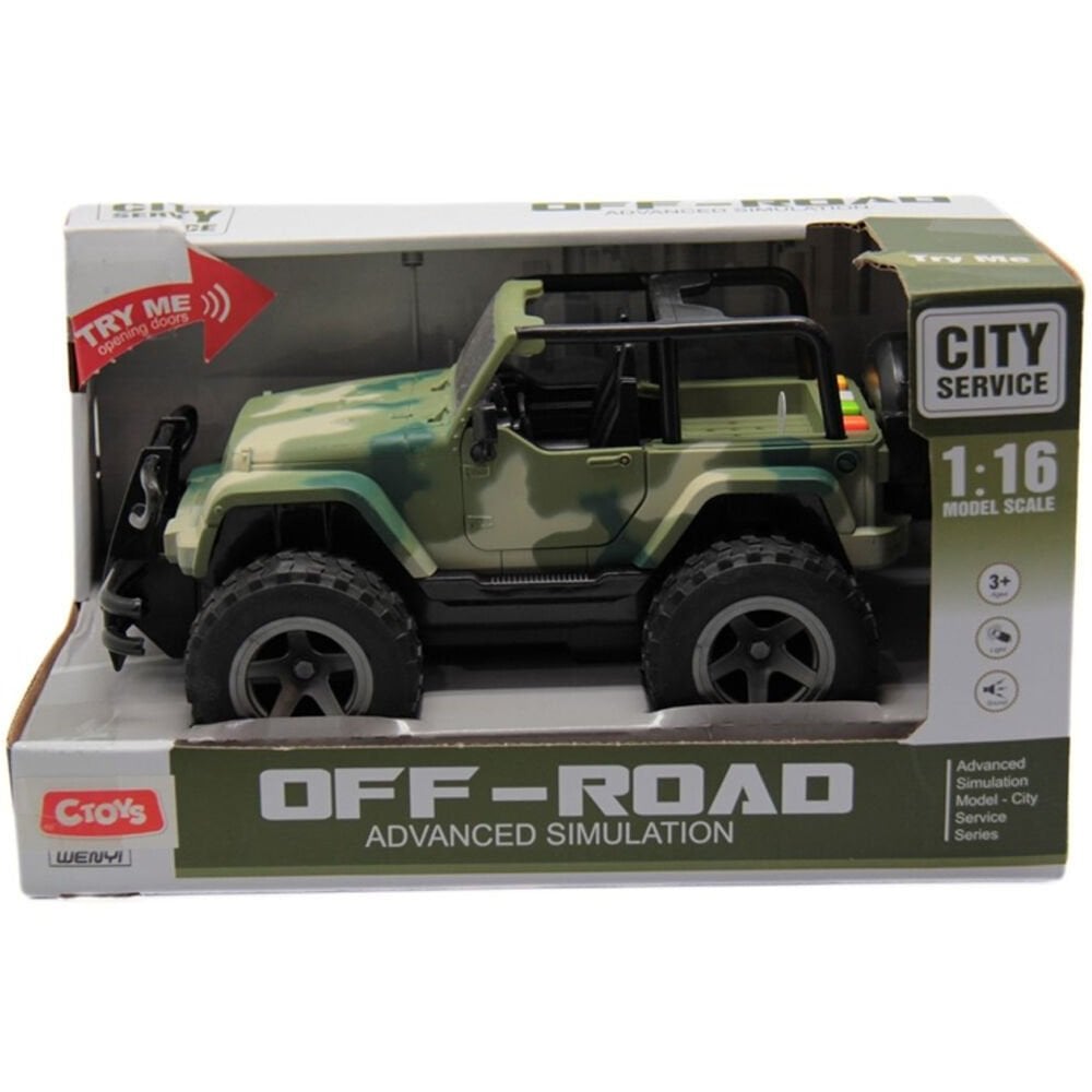 Sesli Ve Pilli Askeri Jeep 1:16