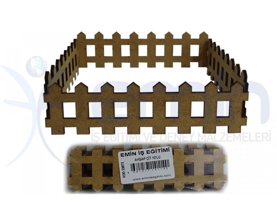 Emin İş Eğitimi Ahşap Çit 15 Cm 10 Lu