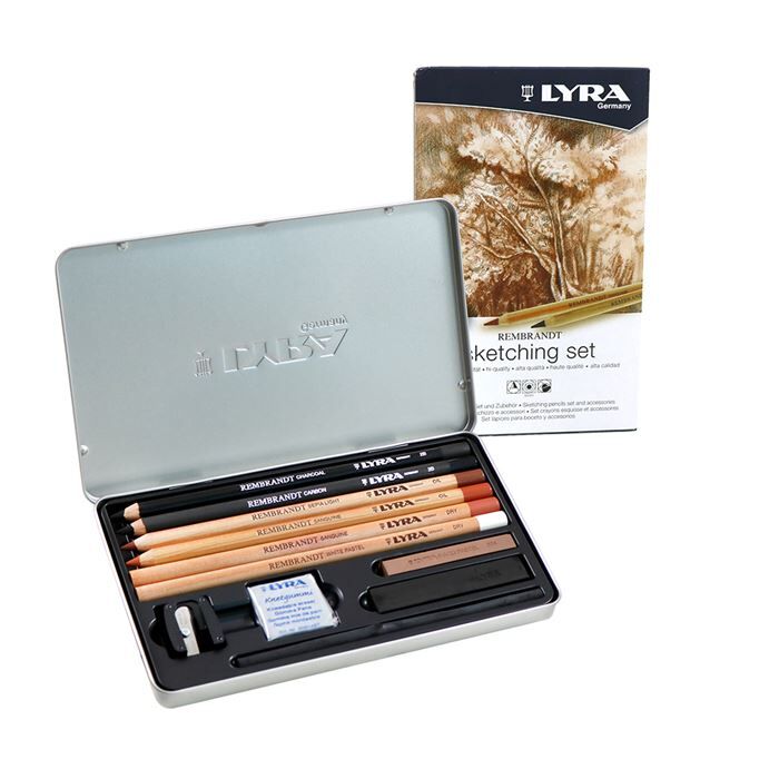 Lyra Rembrandt 11 Li Metal Kutu Sketching Set Box