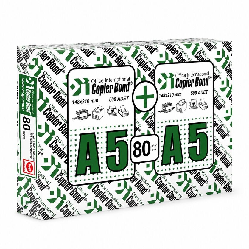 Vege Copier Bond Fotokopi Kağıdı A5 80 Gr 500 Lü 2 Li Paket