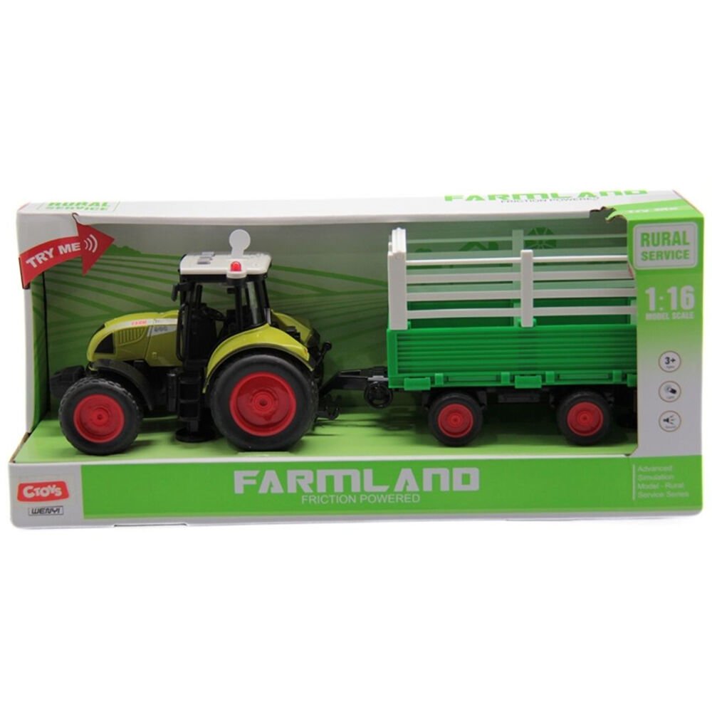 Sesli Ve Pilli Römorklu Traktör 1:16