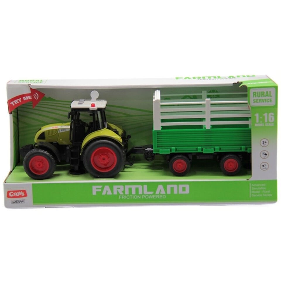 Sesli Ve Pilli Römorklu Traktör 1:16