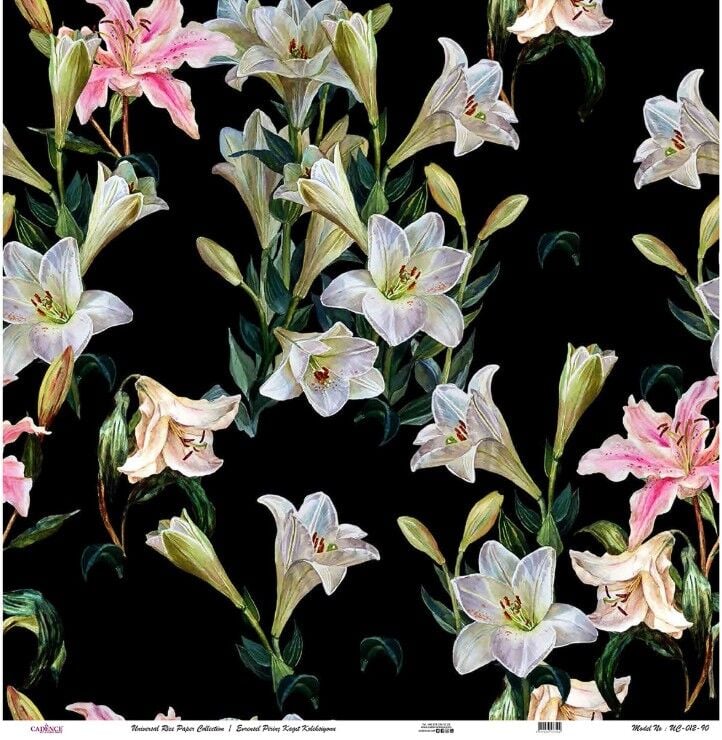 Cadence Evrensel Pirinç Kağıt Koleksiyon Siyah Zemin Uc-012 30x30