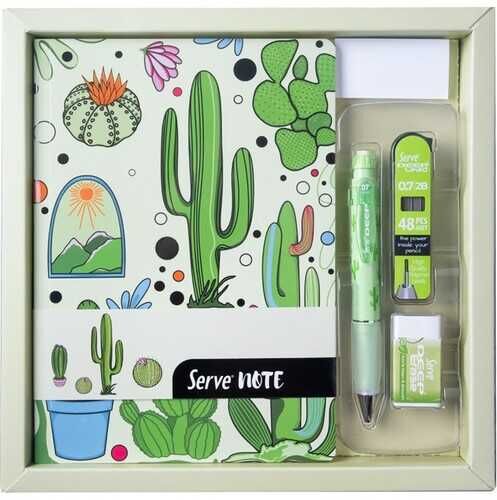 Serve Defter Seti Desenli Nane Yesılı Kutulu
