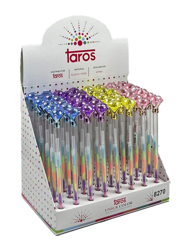 Taros Unick Color Rainbow Elmas Tepeli Jel Kalem