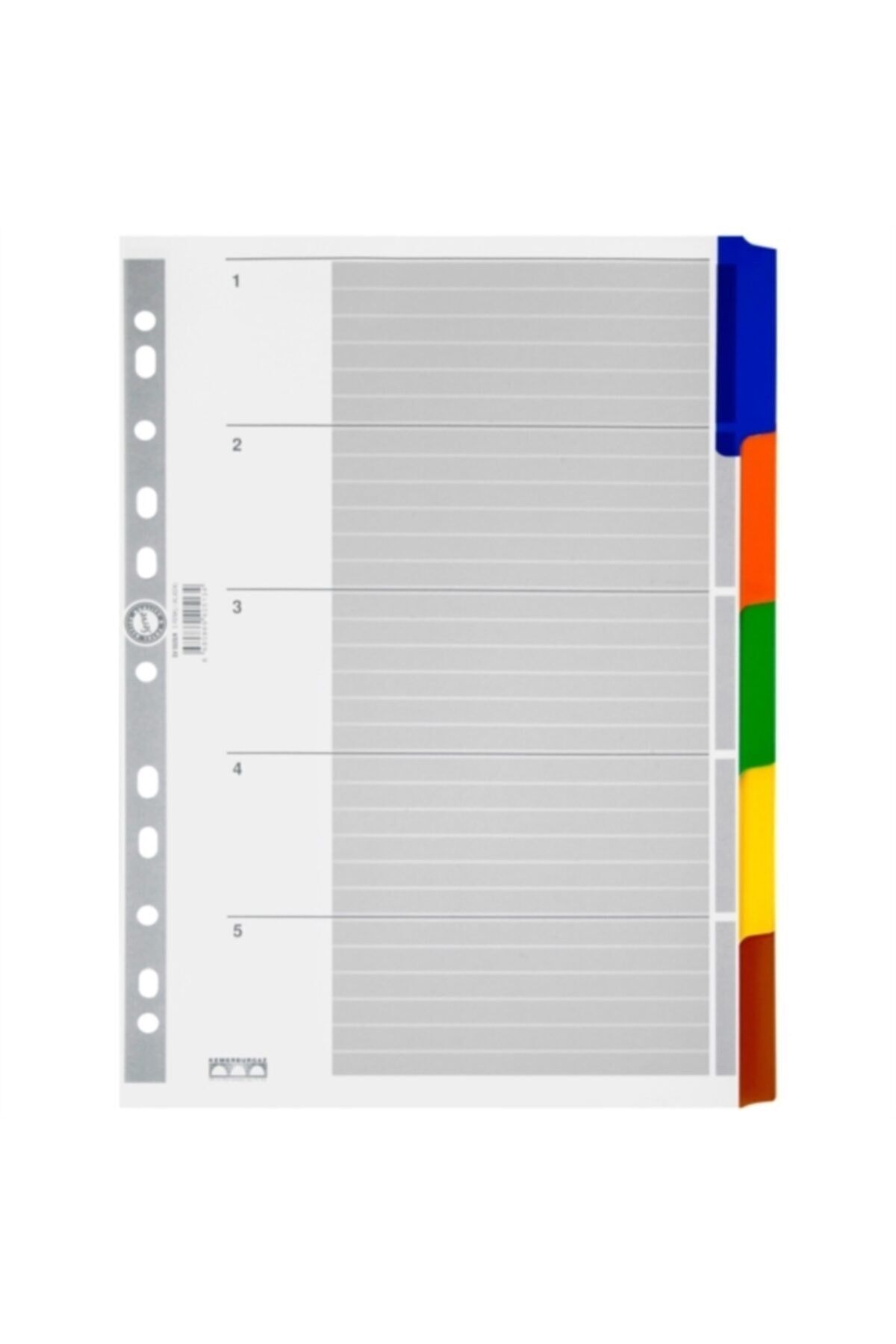 Serve Karton Ayraç Klasik 5 Renkli A5